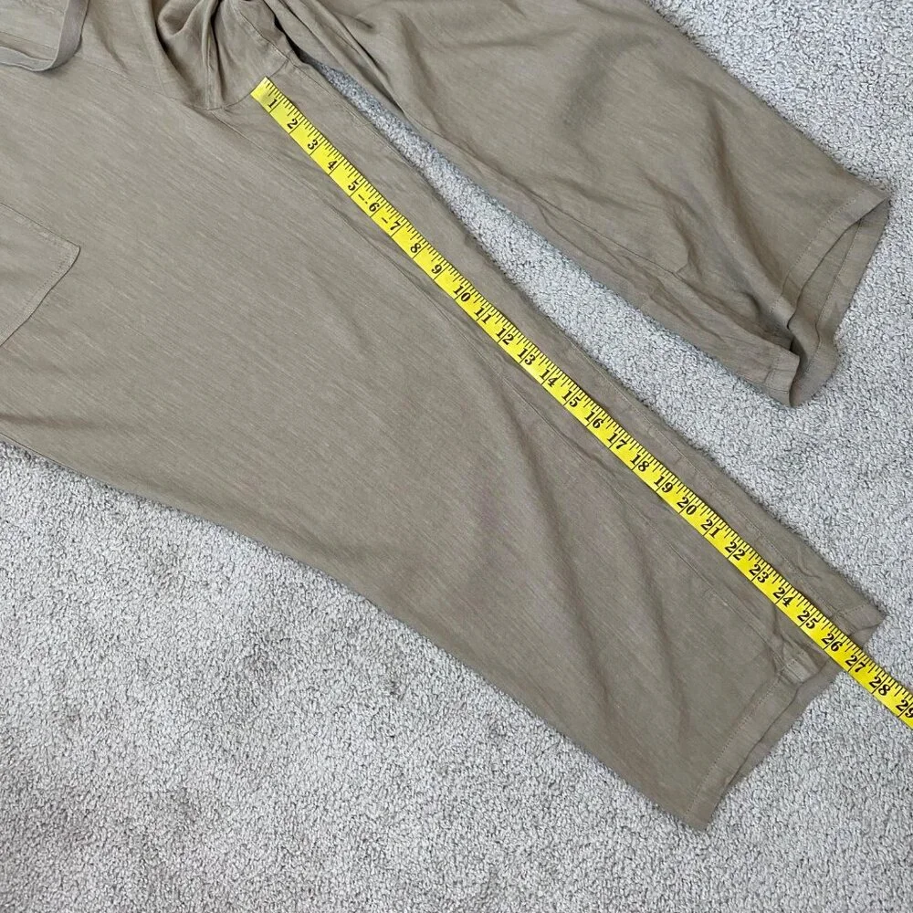 Kut From The Kloth Rosalie Linen Blend Drawstring Ankle Pants Size‎ 2X Khaki - Picture 7 of 7
